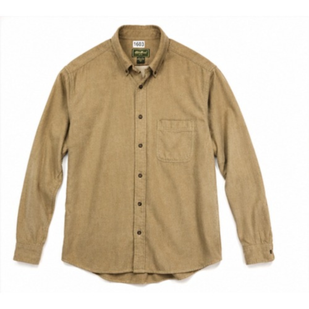 Eddie Bauer Mens LT Brown Cotton Twill Long Sleeve Button Down Shirt Tall